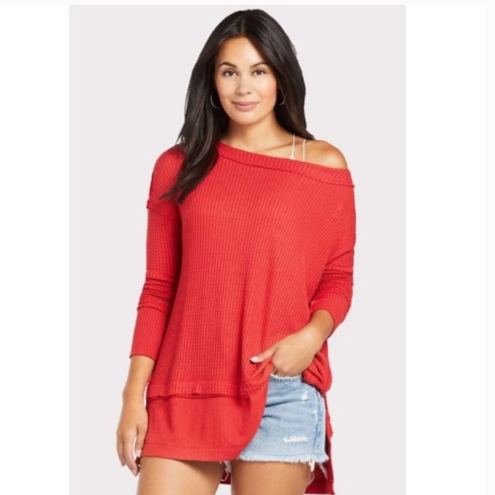 We The Free- Free People North Shore Thermal Knit Tunic Top